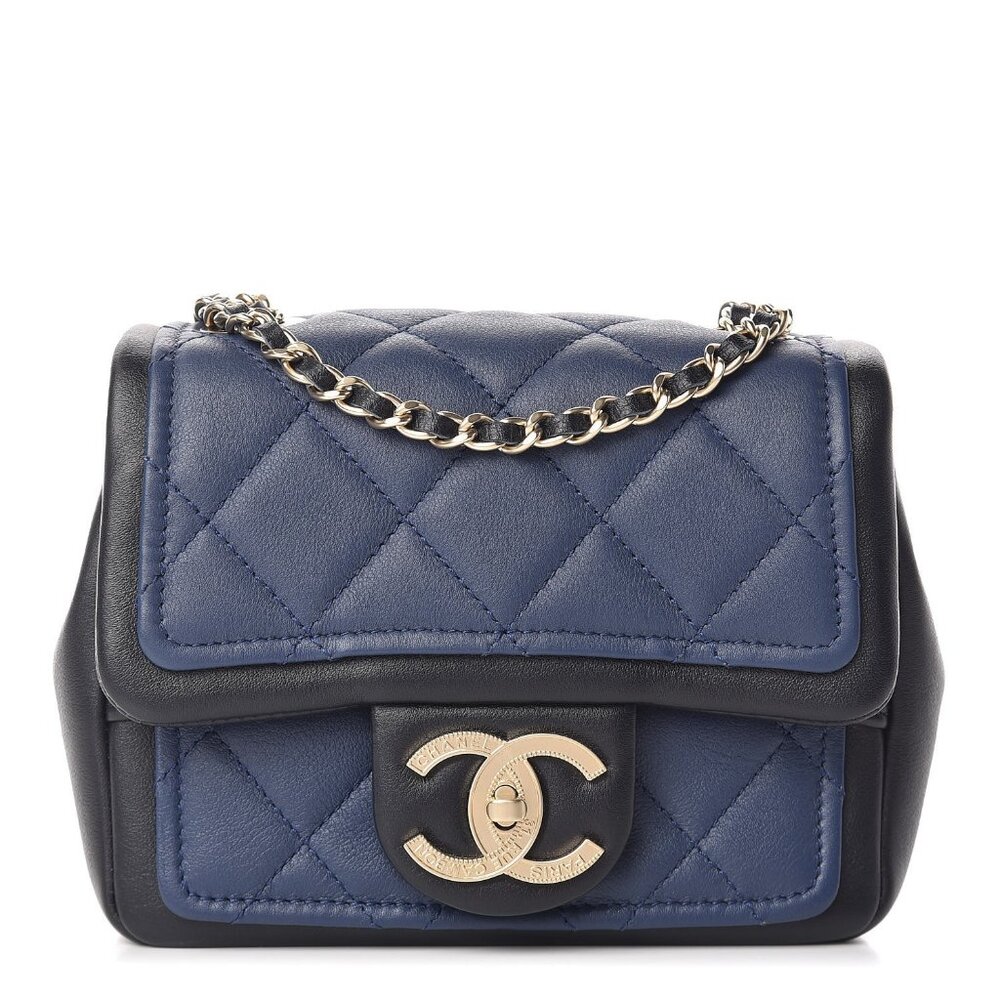 Chanel quilted mini square flap blue
